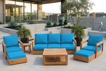 7 pc Chatsworth Sofa Teak Deep Seating with Coffee Table. Sunbrella Cushion