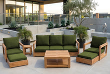7 pc Chatsworth Sofa Teak Deep Seating with Coffee Table. Sunbrella Cushion