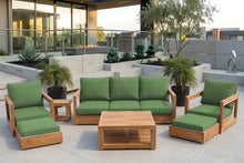 7 pc Chatsworth Sofa Teak Deep Seating with Coffee Table. Sunbrella Cushion