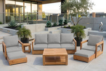 7 pc Chatsworth Sofa Teak Deep Seating with Coffee Table. Sunbrella Cushion