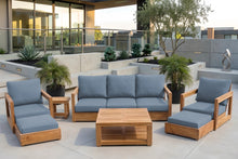 7 pc Chatsworth Sofa Teak Deep Seating with Coffee Table. Sunbrella Cushion