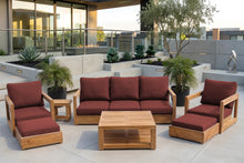 7 pc Chatsworth Sofa Teak Deep Seating with Coffee Table. Sunbrella Cushion