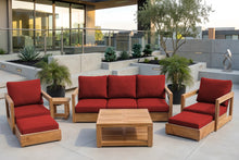7 pc Chatsworth Sofa Teak Deep Seating with Coffee Table. Sunbrella Cushion