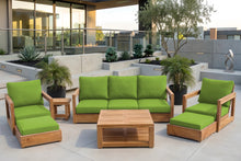 7 pc Chatsworth Sofa Teak Deep Seating with Coffee Table. Sunbrella Cushion