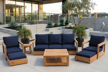 7 pc Chatsworth Sofa Teak Deep Seating with Coffee Table. Sunbrella Cushion