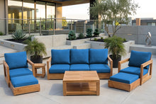 7 pc Chatsworth Sofa Teak Deep Seating with Coffee Table. Sunbrella Cushion