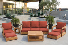 7 pc Chatsworth Sofa Teak Deep Seating with Coffee Table. Sunbrella Cushion