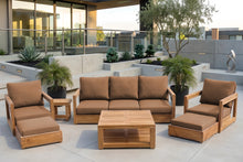 7 pc Chatsworth Sofa Teak Deep Seating with Coffee Table. Sunbrella Cushion