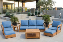 7 pc Chatsworth Sofa Teak Deep Seating with Coffee Table. Sunbrella Cushion