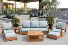 7 pc Chatsworth Sofa Teak Deep Seating with Coffee Table. Sunbrella Cushion