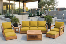 7 pc Chatsworth Sofa Teak Deep Seating with Coffee Table. Sunbrella Cushion