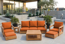 7 pc Chatsworth Sofa Teak Deep Seating with Coffee Table. Sunbrella Cushion