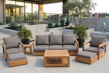 7 pc Chatsworth Sofa Teak Deep Seating with Coffee Table. Sunbrella Cushion