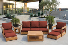 7 pc Chatsworth Sofa Teak Deep Seating with Coffee Table. Sunbrella Cushion
