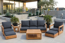 7 pc Chatsworth Sofa Teak Deep Seating with Coffee Table. Sunbrella Cushion