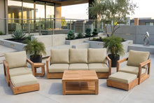 7 pc Chatsworth Sofa Teak Deep Seating with Coffee Table. Sunbrella Cushion