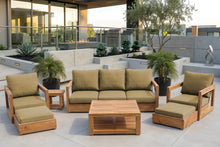 7 pc Chatsworth Sofa Teak Deep Seating with Coffee Table. Sunbrella Cushion