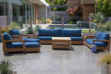 8 pc Chatsworth Teak Outdoor Deluxe Sofa Deep Seating Set with 36" Coffee Table. Sunbrella Cushion
