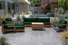 8 pc Chatsworth Teak Outdoor Deluxe Sofa Deep Seating Set with 36" Coffee Table. Sunbrella Cushion