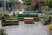 8 pc Chatsworth Teak Outdoor Deluxe Sofa Deep Seating Set with 36" Coffee Table. Sunbrella Cushion