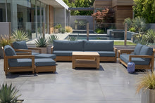 8 pc Chatsworth Teak Outdoor Deluxe Sofa Deep Seating Set with 36" Coffee Table. Sunbrella Cushion
