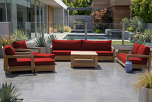 8 pc Chatsworth Teak Outdoor Deluxe Sofa Deep Seating Set with 36" Coffee Table. Sunbrella Cushion