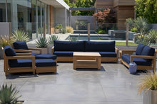 8 pc Chatsworth Teak Outdoor Deluxe Sofa Deep Seating Set with 36" Coffee Table. Sunbrella Cushion