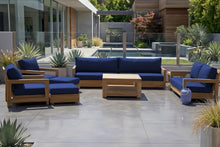 8 pc Chatsworth Teak Outdoor Deluxe Sofa Deep Seating Set with 36" Coffee Table. Sunbrella Cushion