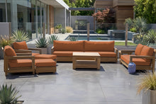 8 pc Chatsworth Teak Outdoor Deluxe Sofa Deep Seating Set with 36" Coffee Table. Sunbrella Cushion