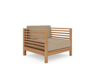 Curated Maison Sylvie 5-Piece Teak Outdoor Patio Deep Seating Set w/ Sunbrella Cushions
