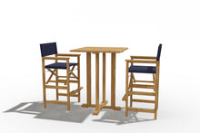 Curated Maison Directeur 3-Piece Square Teak Outdoor Bar Height Dining Set