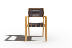 Curated Maison Clairene 5-Piece Square Teak Outdoor Dining Set with Stacking Armchairs