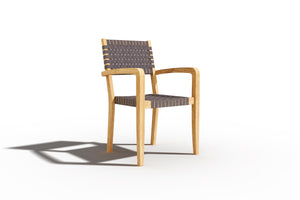 Curated Maison Clairene 5-Piece Square Teak Outdoor Dining Set with Stacking Armchairs