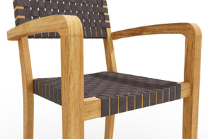 Curated Maison Clairene 5-Piece Square Teak Outdoor Dining Set with Stacking Armchairs