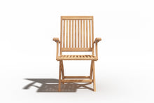 Curated Maison Devon 3-Piece Teak Folding Outdoor Bistro Set with Folding Table and Armchairs