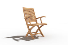 Curated Maison Devon 3-Piece Teak Folding Outdoor Bistro Set with Folding Table and Armchairs
