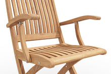 Curated Maison Devon 3-Piece Teak Folding Outdoor Bistro Set with Folding Table and Armchairs