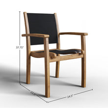 Curated Maison Perrin 5-Piece Square Teak Table Outdoor Dining Set w/ Stacking Armchairs