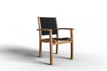 Curated Maison Perrin 5-Piece Square Teak Table Outdoor Dining Set w/ Stacking Armchairs