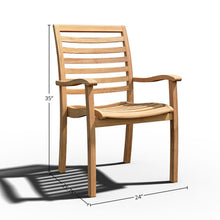 Curated Maison Mathieu 5-Piece Square Teak Outdoor Dining Set with Stacking Armchairs