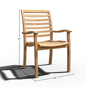 Curated Maison Mathieu 5-Piece Family Outdoor Extendable Dining Set with Stacking Armchairs