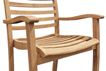 Curated Maison Mathieu 5-Piece Square Teak Outdoor Dining Set with Stacking Armchairs