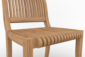 Curated Maison Clement 5-Piece Round Teak Outdoor Dining Set