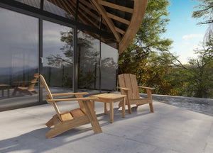Curated Maison Aurele 3-Piece Teak Deep Seating Outdoor Adirondack Lounge Set