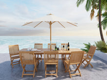 Curated Maison Florence 9-Piece Rectangular Teak Outdoor Dining Set with Extendable Table