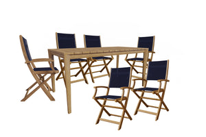 Curated Maison Cateline 7-Piece Rectangular Teak Outdoor Dining Set