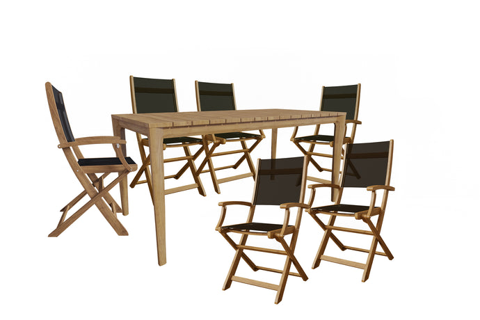 Curated Maison Cateline 7-Piece Rectangular Teak Outdoor Dining Set