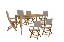 Curated Maison Cateline 7-Piece Rectangular Teak Outdoor Dining Set
