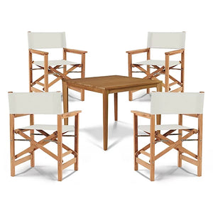 Curated Maison Cateline 5-Piece Square Teak Outdoor Dining Set