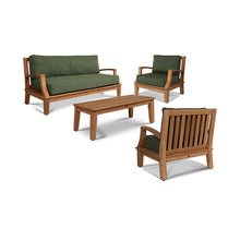 Curated Maison Eliane 4-Piece Teak Outdoor Patio Deep Seating Set w/ Sunbrella Cushions